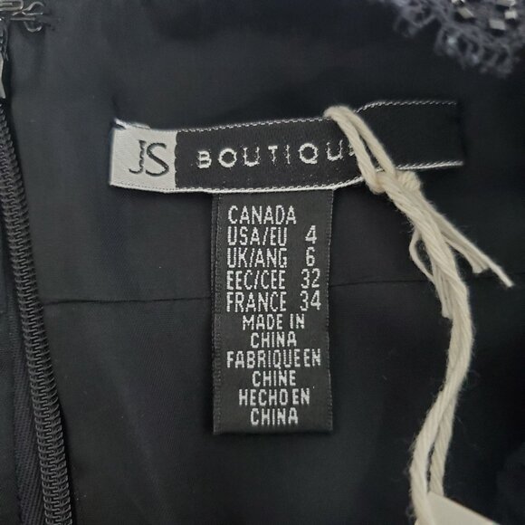 JS Boutique Womens Black Floral Lace Beaded Halter Dress Size 4 Party Event NWT - Picture 4 of 11